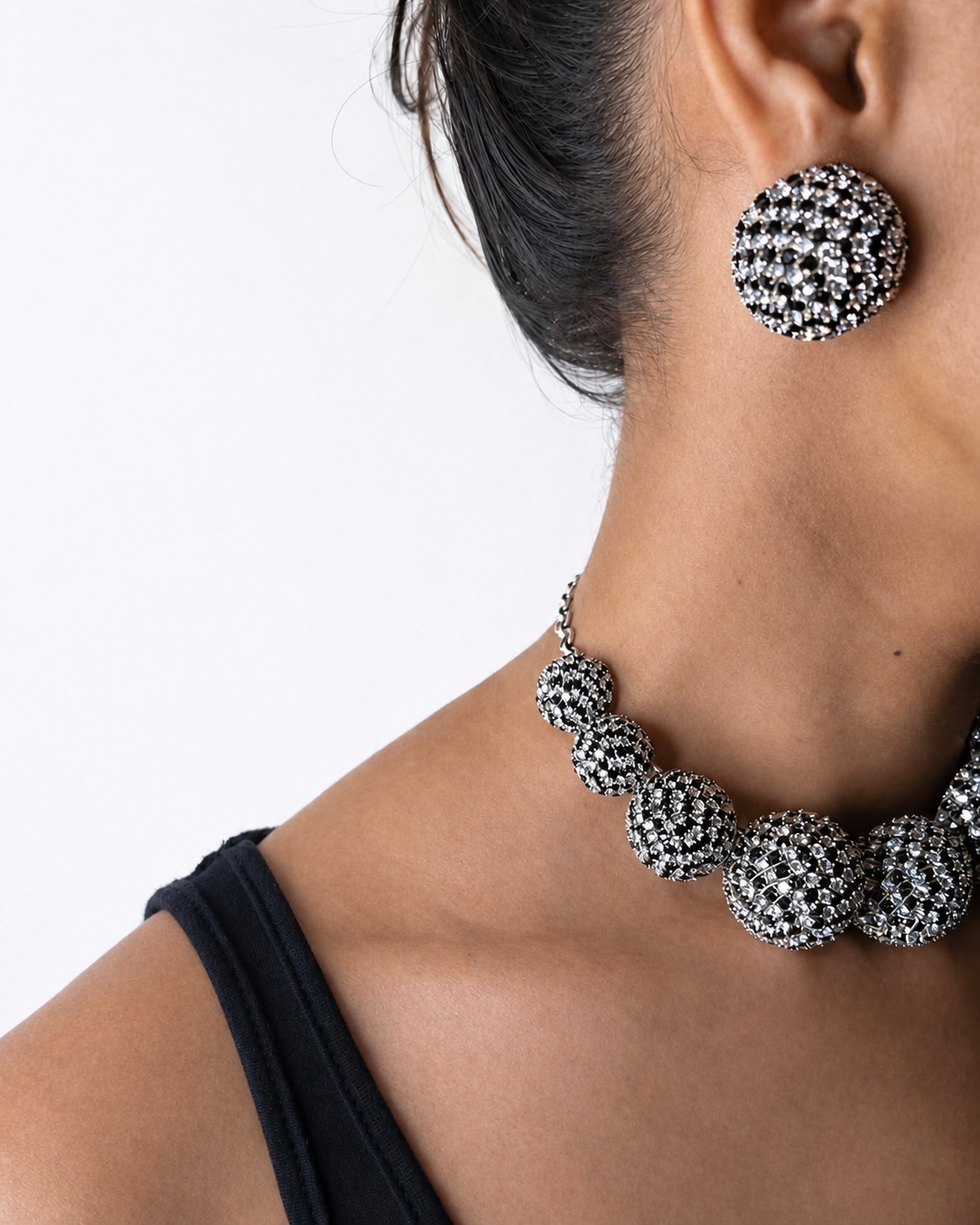 The Studded Moon Set Earrinngs