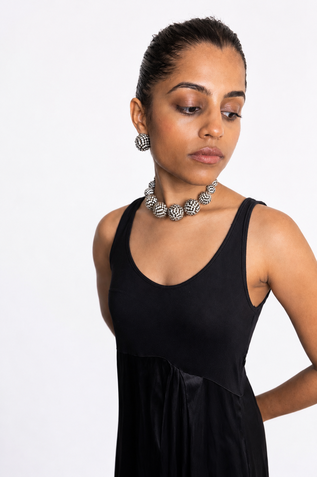The Studded Moon Set Necklace